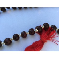 Red Sandalwood and Silver Chanting Beads